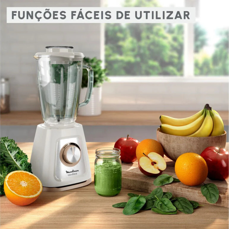 Liquidificadora Moulinex Blendforce 2 LM430A10 1.75L 800W Creme