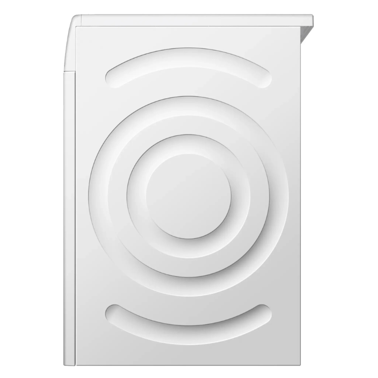 White Bosch 9Kg Class A clothes dryer, front view.