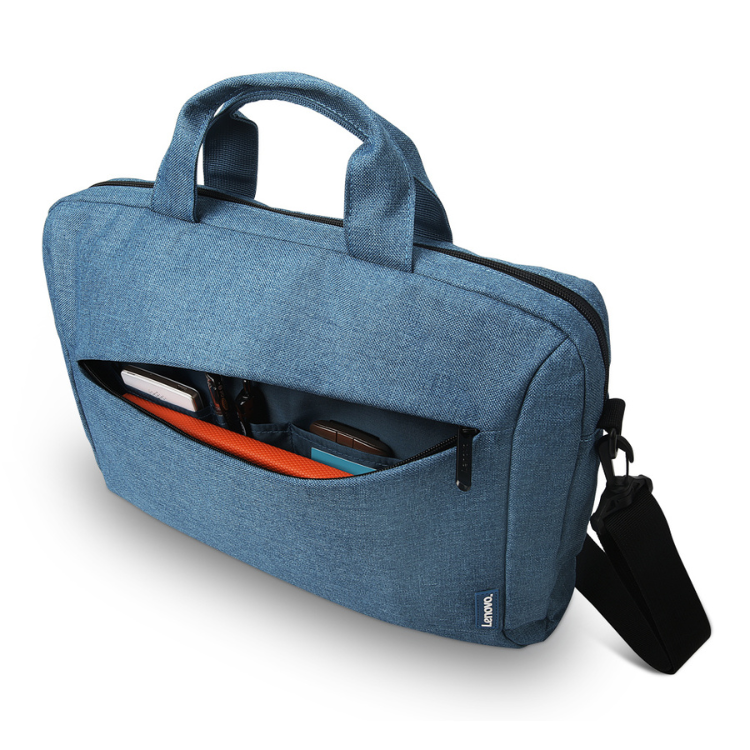 Mala Lenovo Casual T210 azul para laptop de 15,6 polegadas com alça e bolso lateral.