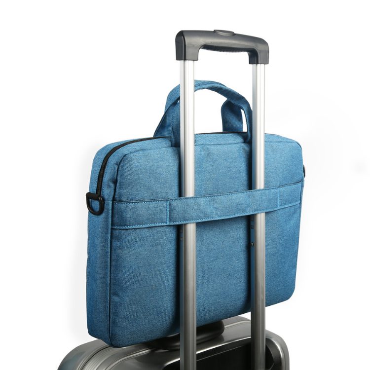 Mala Lenovo Casual T210 15,6 azul com alça e rodas.