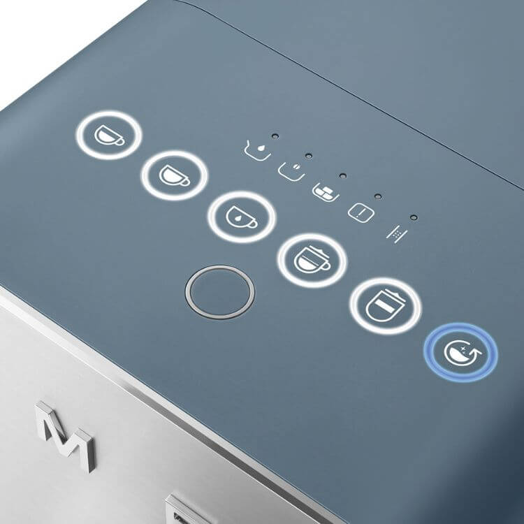 Máquina de Café Smeg Automática Collezione c/ Cappuccinador Azul