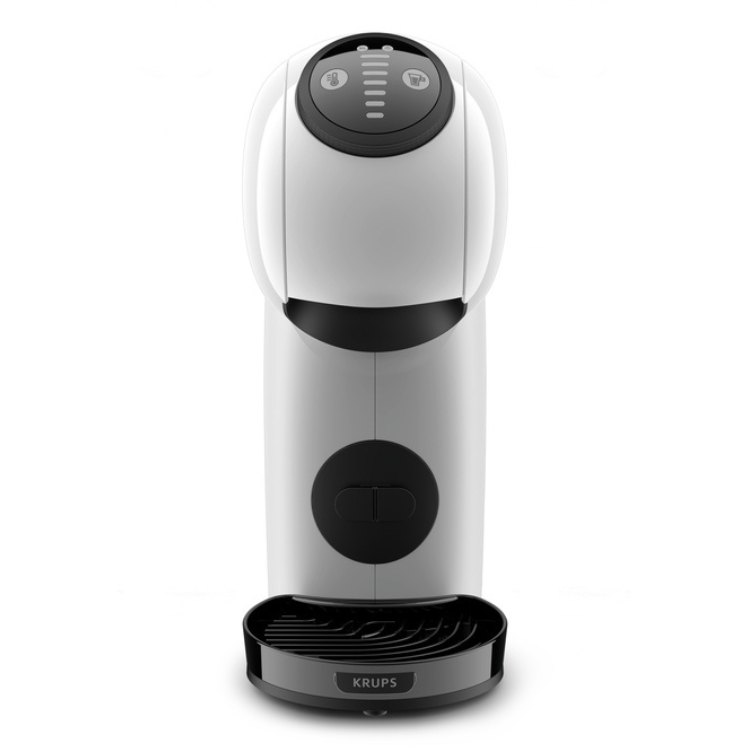 White Krups Dolce Gusto Genio S coffee machine with black accents.