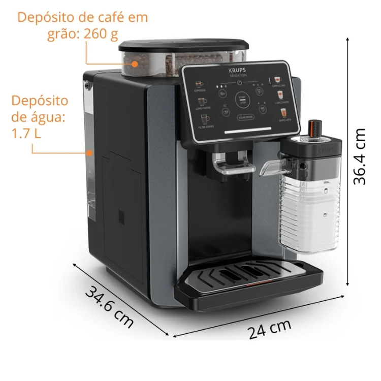 Krups Kaffeemaschine Automatisch Sensation Milk EA912910 Schwarz