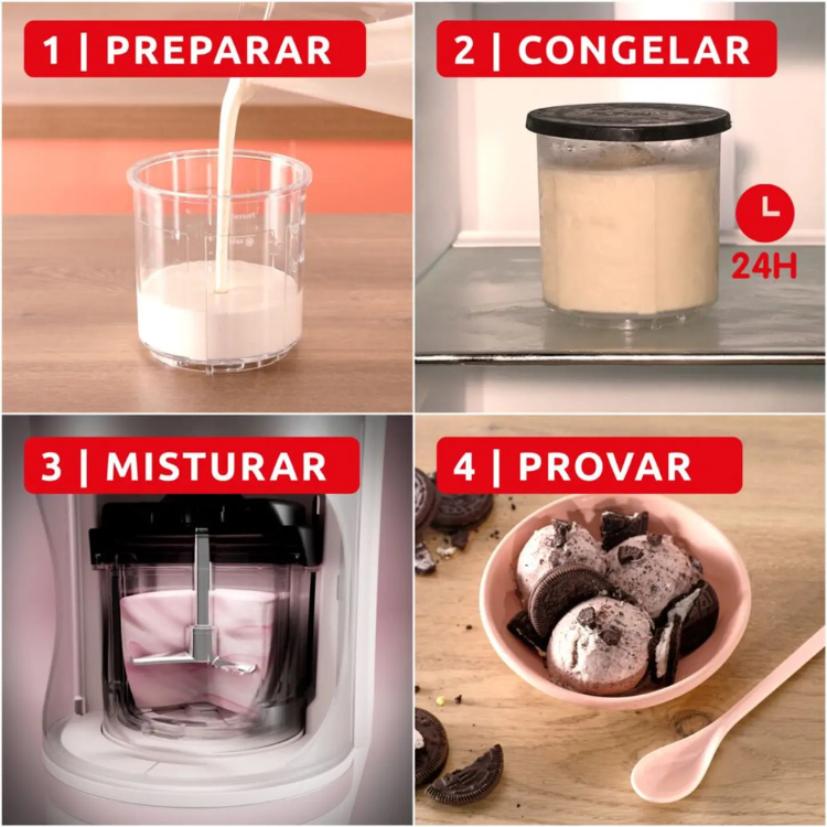 Máquina de Gelados Moulinex Dolci MJ602AF0 1,4L 600W