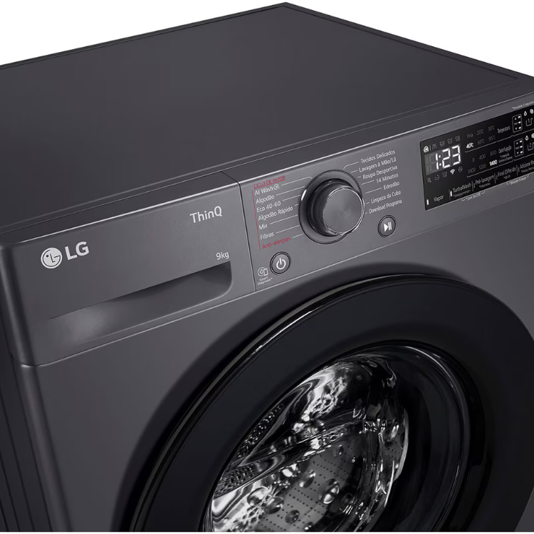 Máquina de Lavar Roupa LG F4WR359S6M 9Kg 1400RPM Classe A Preto