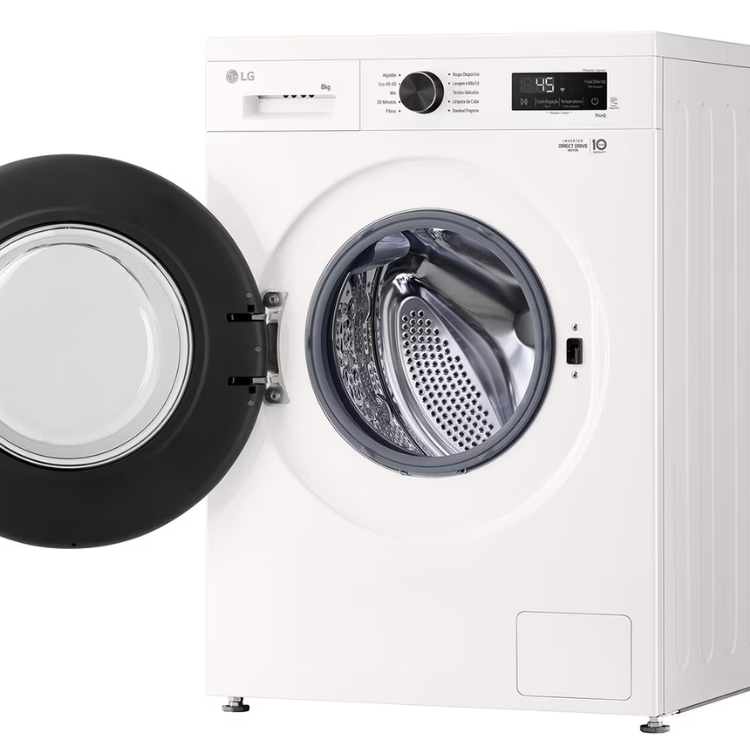 Máquina de Lavar Roupa LG F4X1008NWK 8Kg 1400RPM Classe A Branco