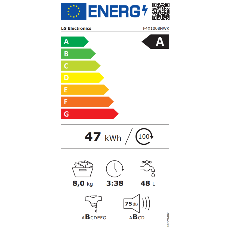 Máquina de Lavar Roupa LG F4X1008NWK 8Kg 1400RPM Classe A Branco
