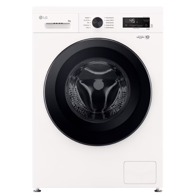 Máquina de Lavar Roupa LG F4X1008NWK 8Kg 1400RPM Classe A Branco