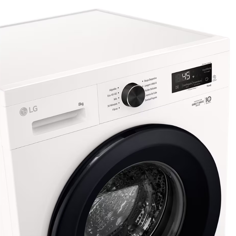 Máquina de Lavar Roupa LG F4X1008NWK 8Kg 1400RPM Classe A Branco