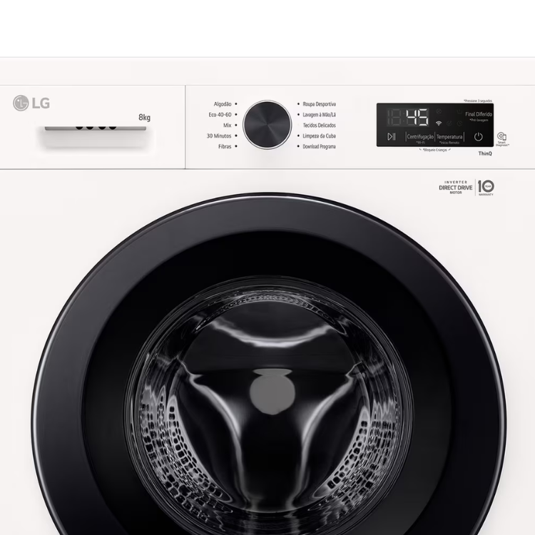 Máquina de Lavar Roupa LG F4X1008NWK 8Kg 1400RPM Classe A Branco