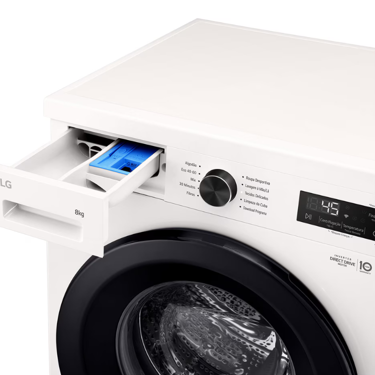 Máquina de Lavar Roupa LG F4X1008NWK 8Kg 1400RPM Classe A Branco