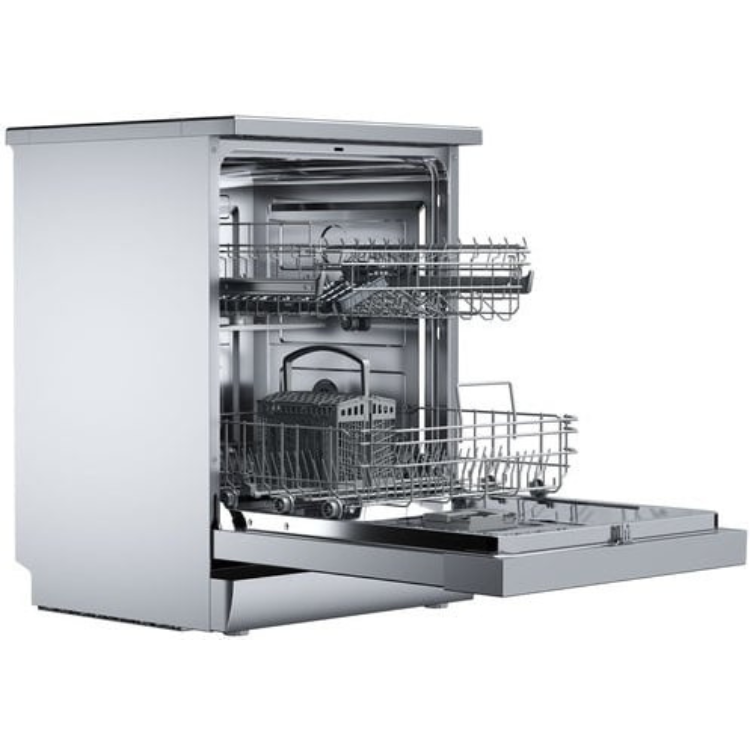 Teka DFS26650 stainless steel dishwasher with open door and drawer, 13 place settings.