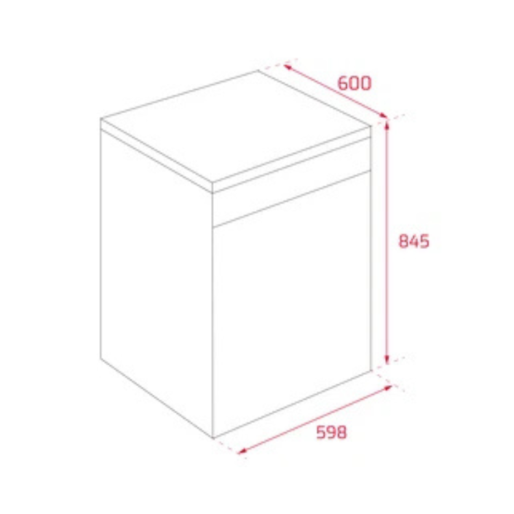 Teka DFS26650 inox dishwasher dimensions: 598x600x845mm.