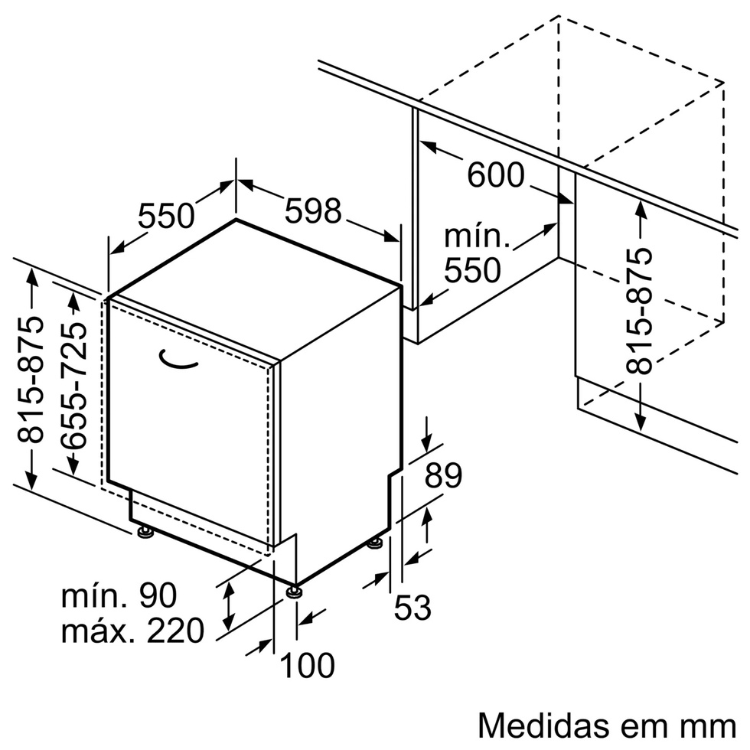 Máquina de Lavar Loiça de Encastre Bosch Serie 4 SMV41D10EU 12 Conjuntos