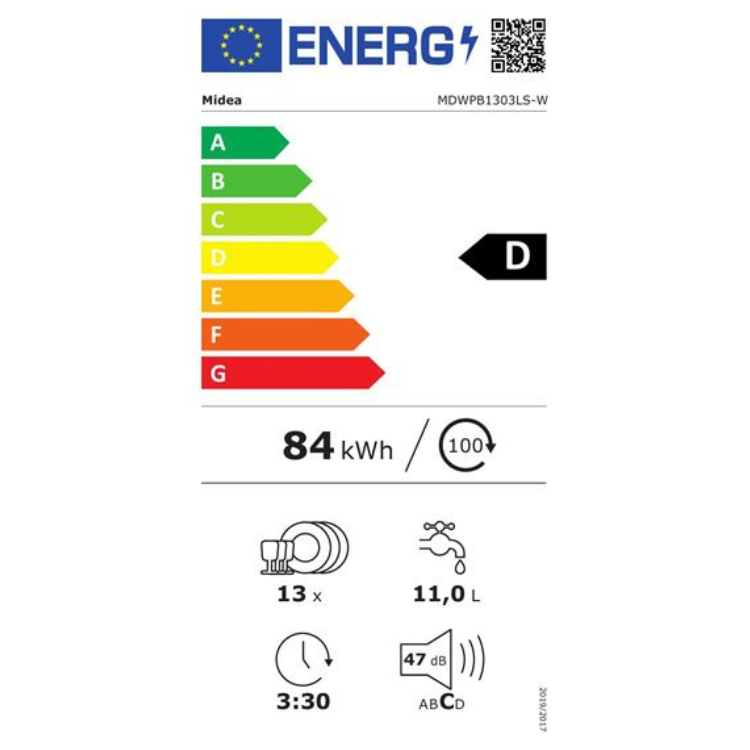 Máquina de Lavar Loiça de Encastre Midea MDWPB1303LS-W 13 Conjuntos