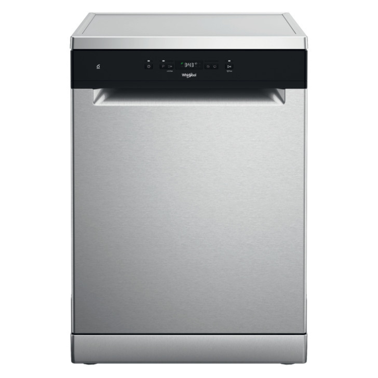 Máquina de lavar loiça Whirlpool W2FHD624X, 14 conjuntos, inox, painel preto com visor digital.