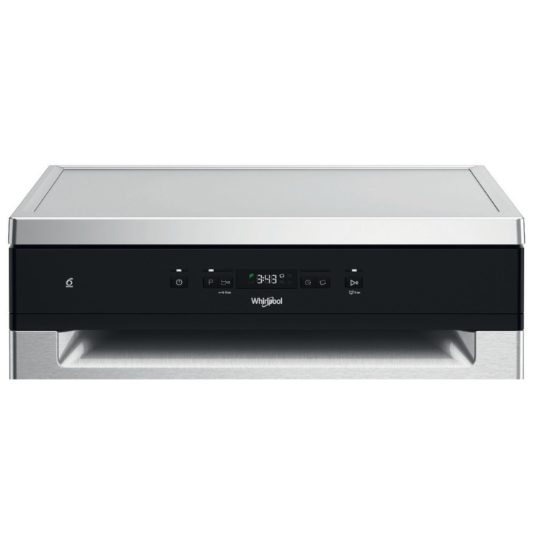 Máquina de lavar loiça Whirlpool W2FHD624X, 14 conjuntos, inox e preto, painel digital com visor.