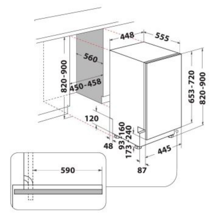 Whirlpool WSIC3M27C Einbau-Geschirrspüler, 10 Maßgedecke