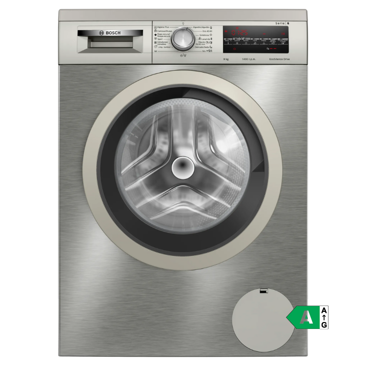 Bosch Serie 6 WUU28T8XES washing machine, stainless steel, 8kg, 1400RPM, Class A.