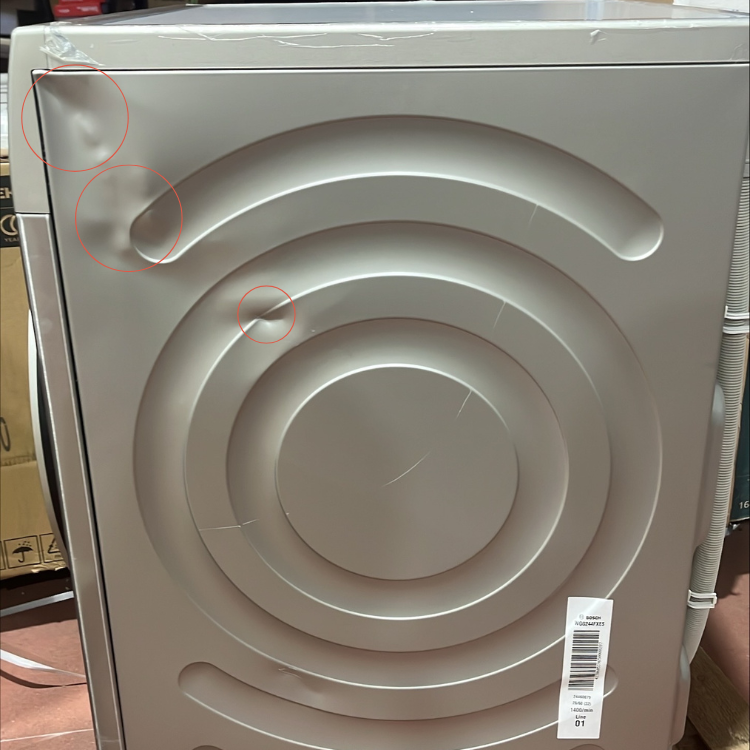 Máquina de Lavar Roupa Bosch Serie 6 WGG244FXES 9Kg 1400RPM Classe A Inox - Novo/Ligeiro Dano