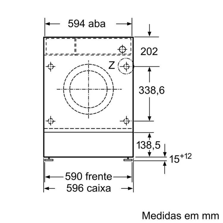 Máquina de Lavar Roupa de Encastre Bosch Serie 6 WIW24307ES 8Kg 1200RPM Classe C