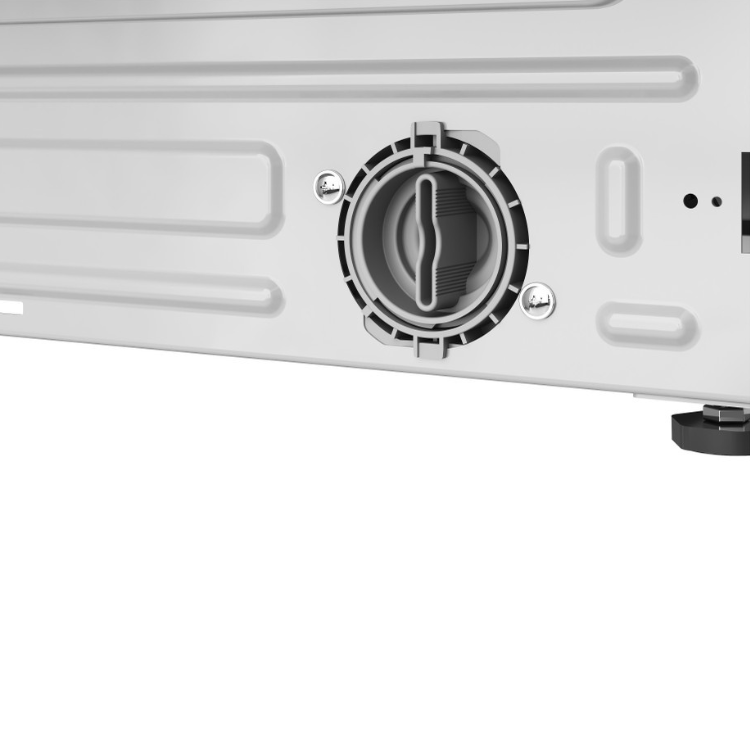 Whirlpool white built-in washing machine dial and controls close-up.