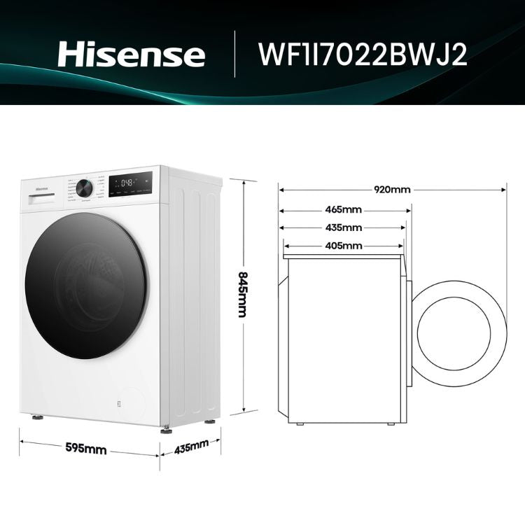 Máquina de Lavar Roupa Hisense WF1I7022BWJ2 7Kg 1200RPM Classe A Branco
