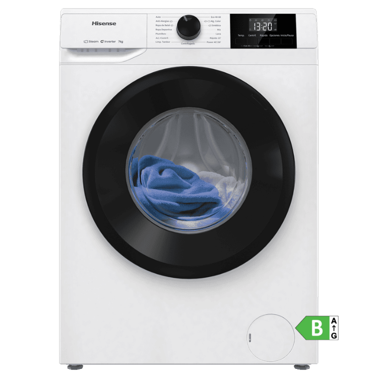 Máquina de Lavar Roupa Hisense WF1G7021BW 7Kg 1200RPM Classe B Branco