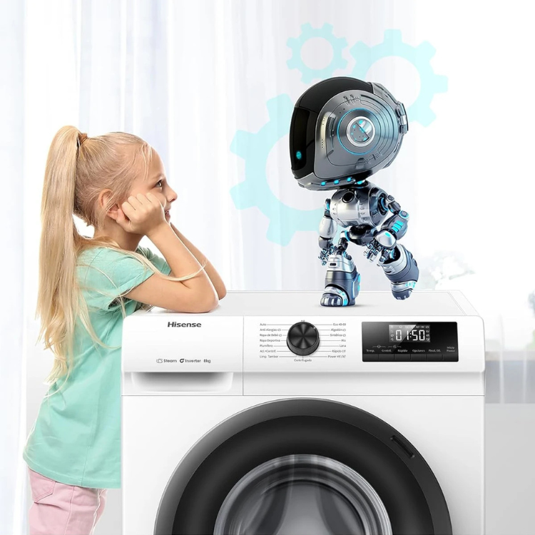 Máquina de Lavar Roupa Hisense WF1Q8041BW1 8Kg 1400RPM Classe A Branco