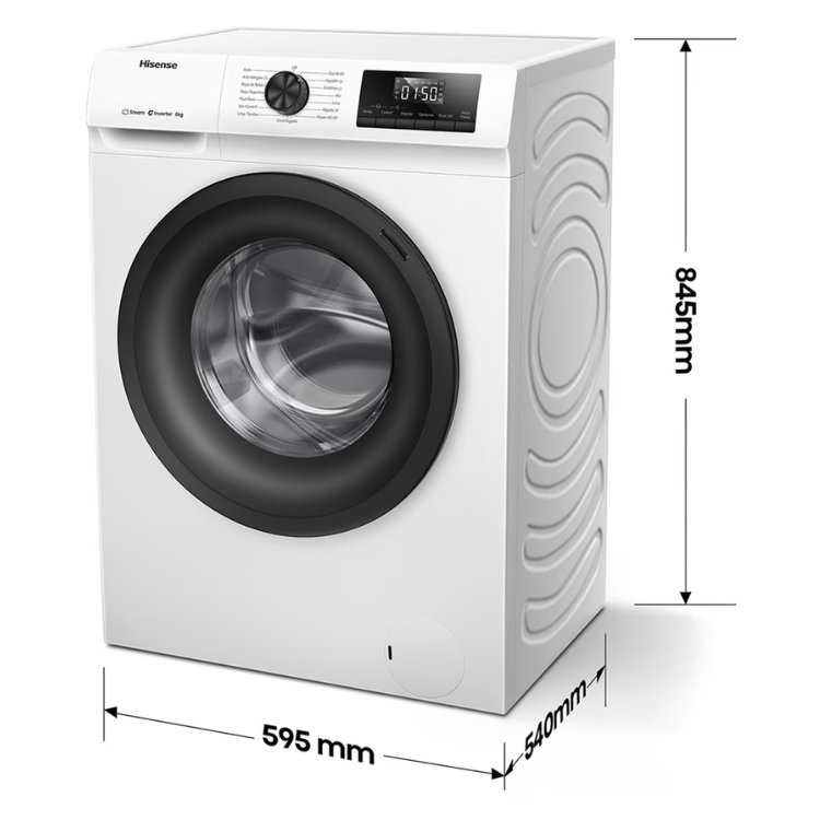 Máquina de Lavar Roupa Hisense WF1Q8041BW1 8Kg 1400RPM Classe A Branco