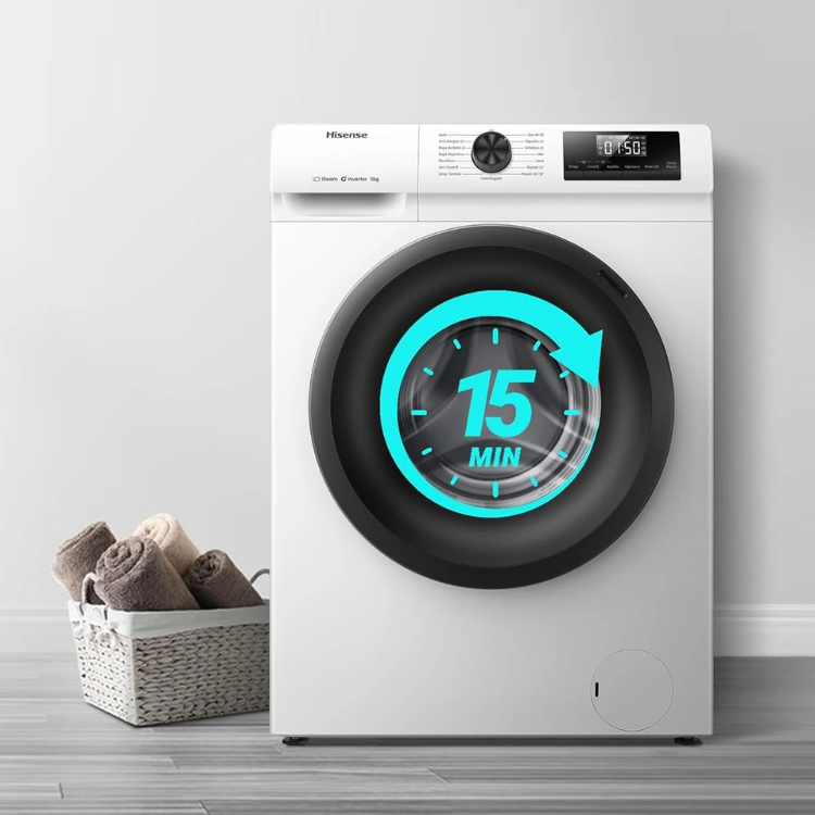 Máquina de Lavar Roupa Hisense WF1Q8041BW1 8Kg 1400RPM Classe A Branco