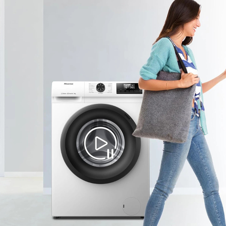 Máquina de Lavar Roupa Hisense WF1Q8041BW1 8Kg 1400RPM Classe A Branco