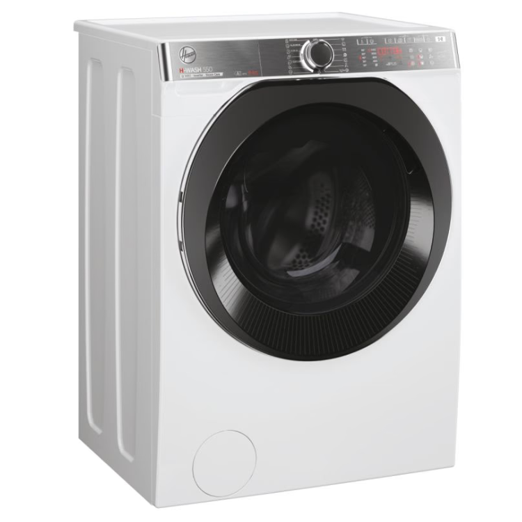 White front-loading washing machine, Hoover H5WPB49AMBC81S, 9Kg, 1400RPM, Class A.
