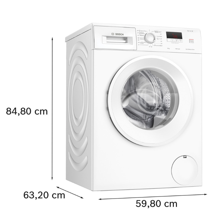 Waschmaschine Bosch Serie 2 WGE03400EP 8 kg 1400 U/Min Klasse A Weiß