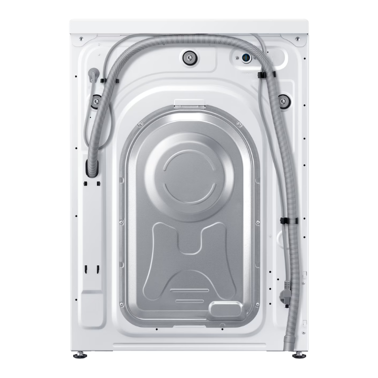 Samsung WW10FG6U34LKU3 white washing machine rear view, 10kg, 1400RPM, Class A.