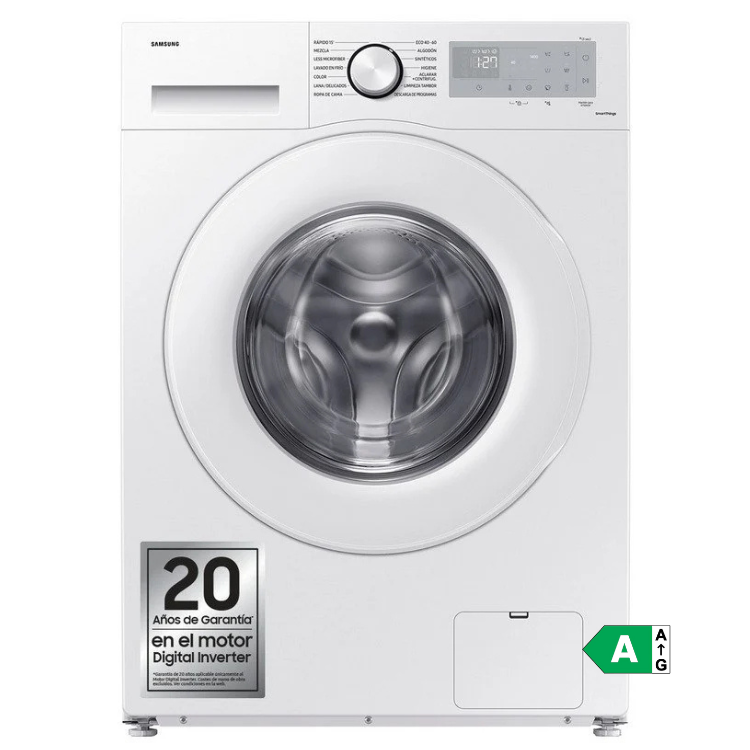 Samsung WW80CGC04DTHEC 8kg washing machine, white, digital display, 1400RPM, Class A.