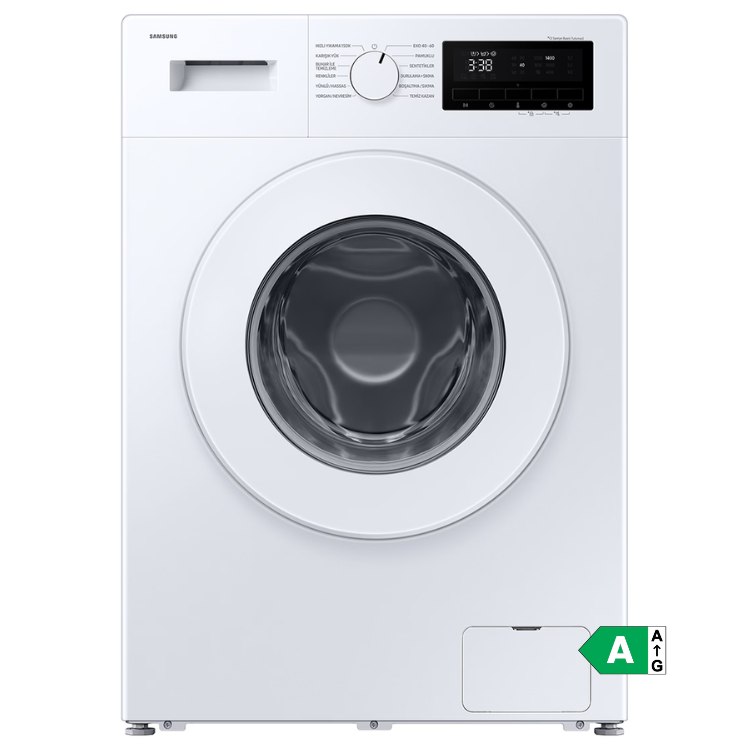 Máquina lavar roupa Samsung WW80FG3M05TWEC, branca, 8Kg, 1400RPM, Classe A.