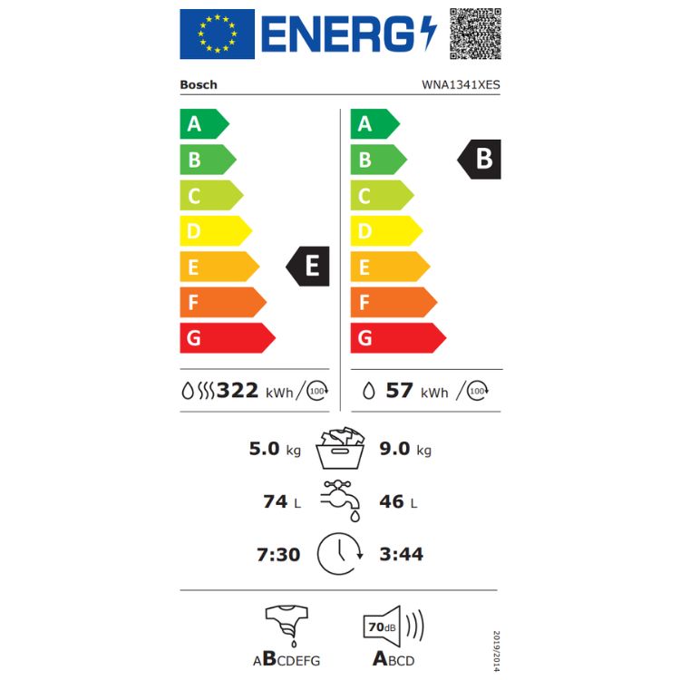 Máquina de Lavar e Secar Roupa Bosch Serie 4 WNA1341XES 9Kg/9Kg 1400RPM Classe E