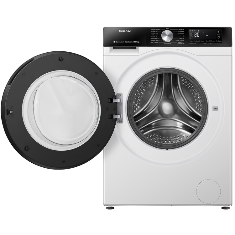 Máquina de Lavar e Secar Roupa Hisense WD3S1043BW3 10.5Kg/6Kg 1400RPM Classe D Branco