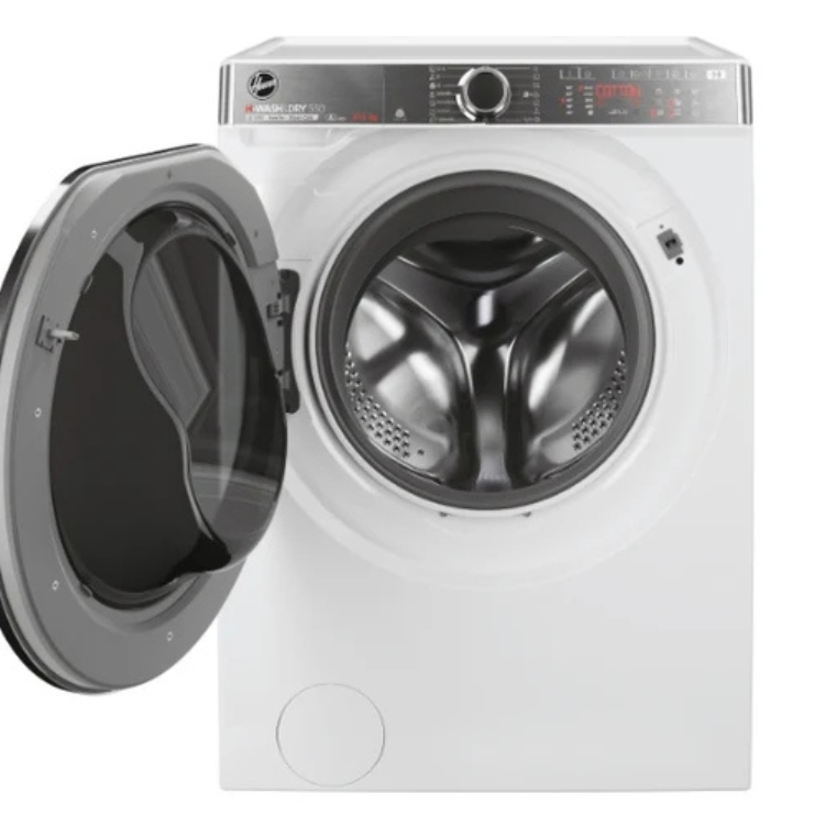 White Hoover washer dryer, open door, 8kg/5kg, 1400RPM, Class D.