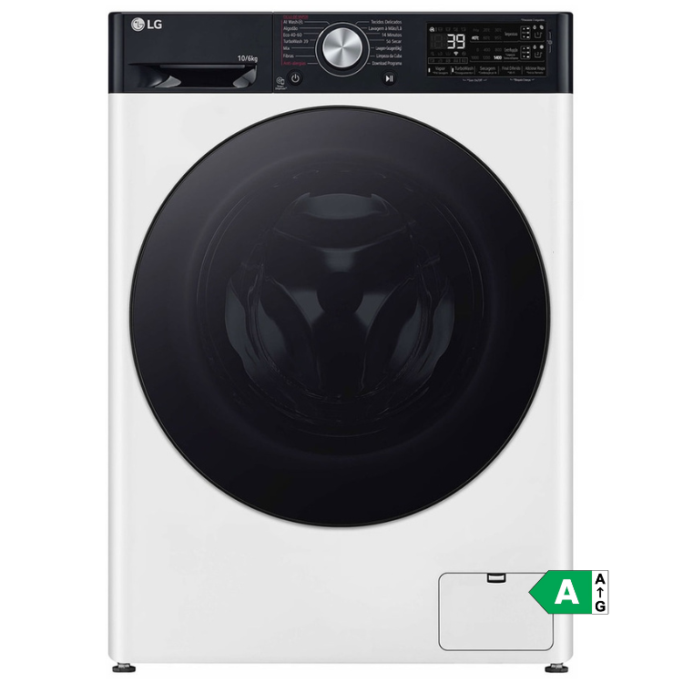 Máquina de Lavar e Secar Roupa LG F4DR7510SGH 10Kg/6Kg 1400RPM Classe D