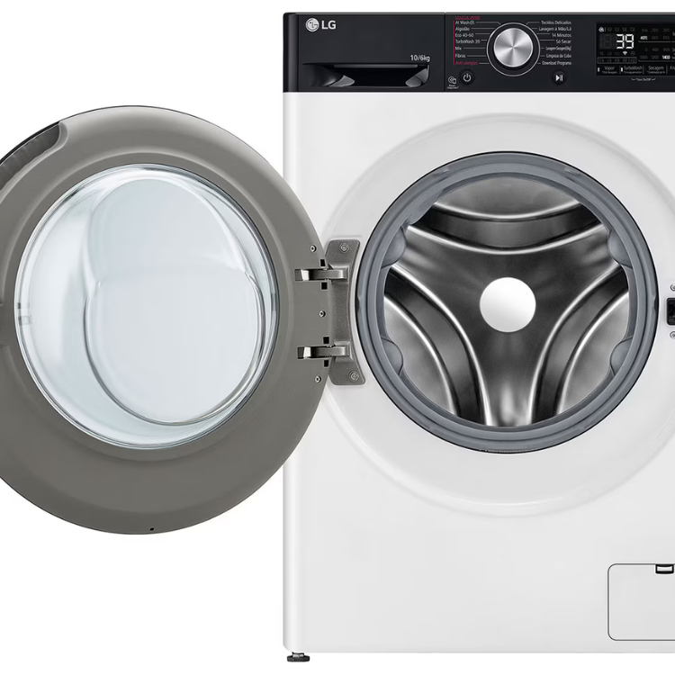 Máquina de Lavar e Secar Roupa LG F4DR7510SGH 10Kg/6Kg 1400RPM Classe D
