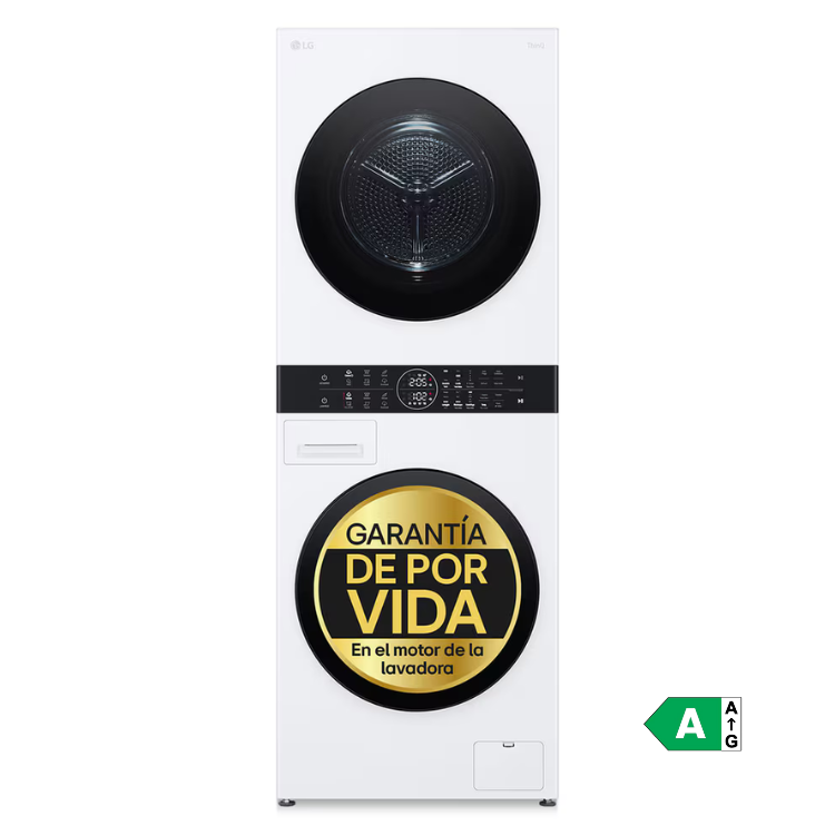 Máquina de Lavar e Secar Roupa LG WashTower WT1210WWF 12Kg/10Kg 1400RPM Classe A
