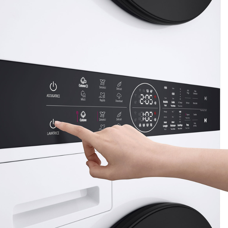 Máquina de Lavar e Secar Roupa LG WashTower WT1210WWF 12Kg/10Kg 1400RPM Classe A