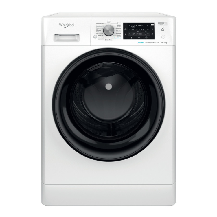 Máquina de Lavar e Secar Roupa Whirlpool FFWDD1074269 10Kg/7Kg 1400RPM Classe D