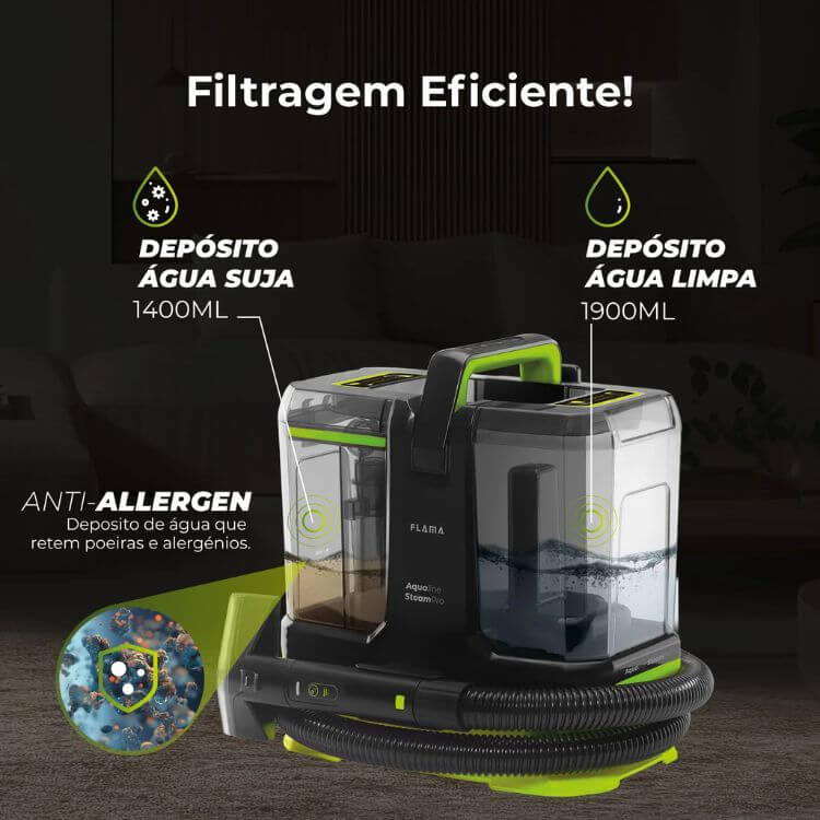 Máquina de Limpeza Flama Aqualine SteamPro Essential 1697FL 1800W