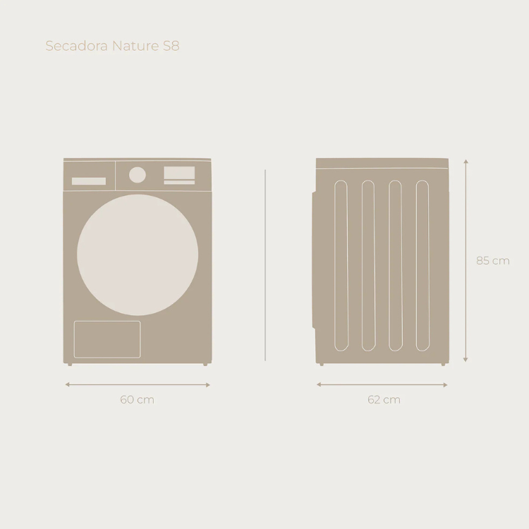 Máquina de Secar Roupa EVVO Nature S8 E 8Kg Classe E