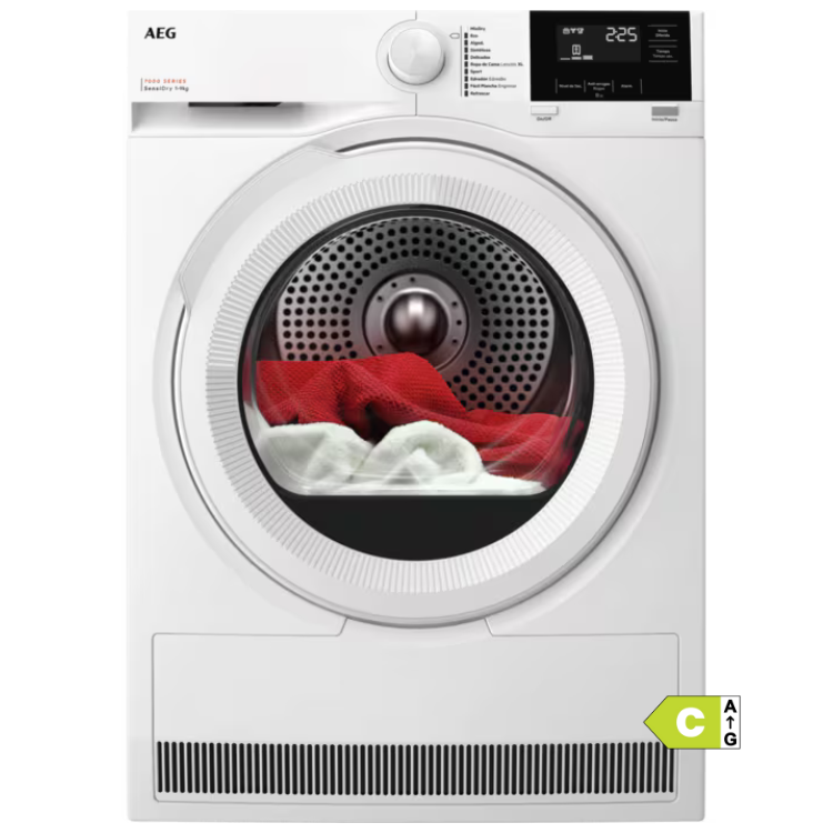 Máquina de Secar Roupa AEG TR719G2PB  9Kg Classe C Branco - Novo/Ligeiro Dano