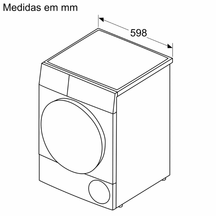 Bosch Serie 4 heat pump dryer, 8kg, white, front loader, dimensions 598mm wide.