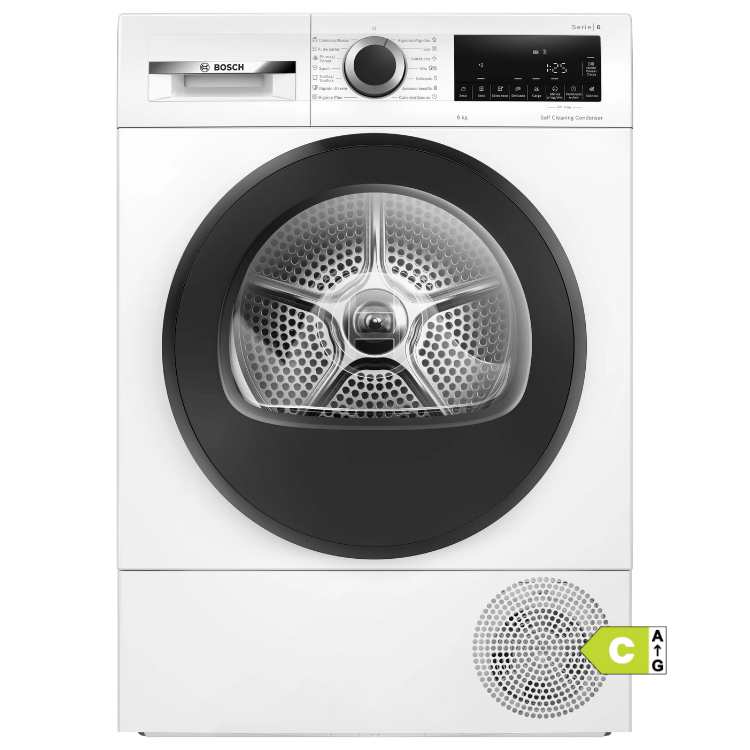 Máquina de Secar Roupa Bosch Serie 6 WQG235D1ES 8Kg Classe C